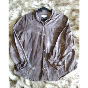 Old Navy Classic Cotton Button Down Dyed Brown XL